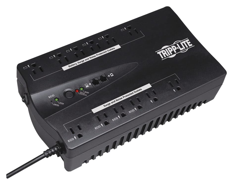 Front. Tripp Lite - 750VA Desktop UPS - Black.