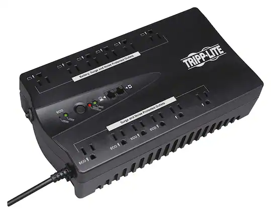 Front. Tripp Lite - 750VA Desktop UPS - Black.