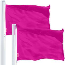 G128 - 3 x 5 ft Flag 2-Pack, 150D Polyester with Brass Grommets - Pink