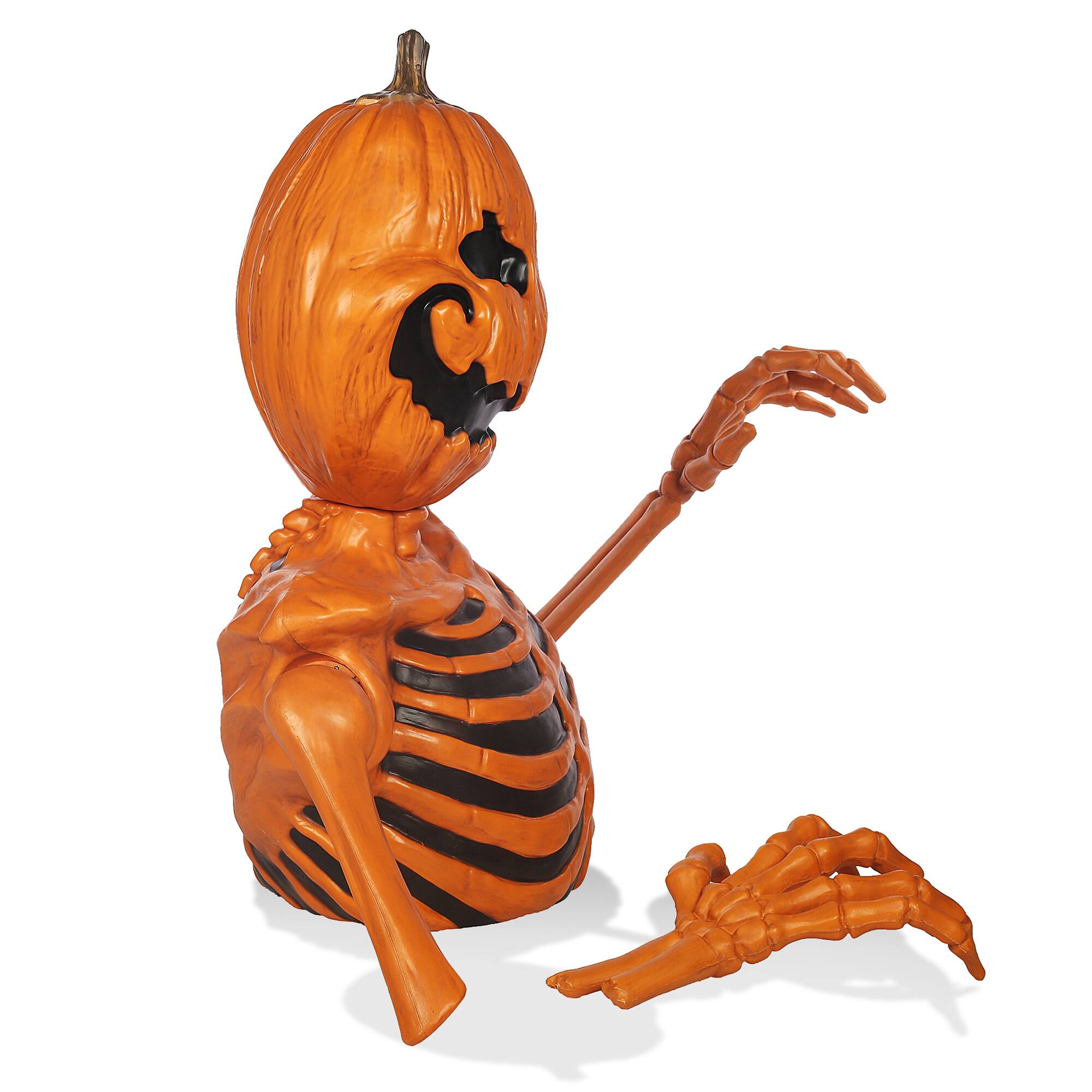 Alt View 4. BOO BOX - Halloween Groundbreaking Skeleton - Scary Outdoor Halloween Yard Decor - Orange.