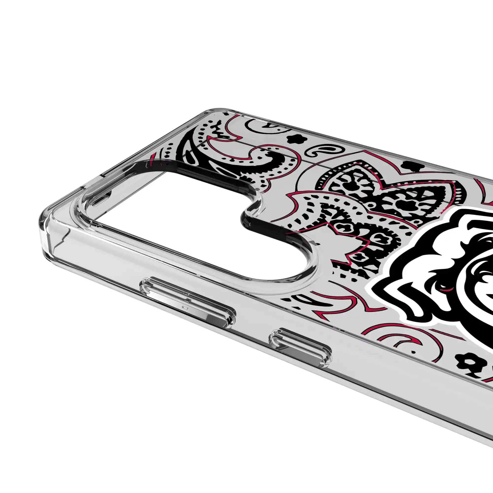 Alt View 2. Keyscaper - Georgia Bulldogs Paisley Galaxy Clear Case - S23 - Multicolor.