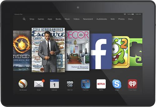 Front. Amazon - Fire HDX - 8.9" - 32GB - Wi-Fi + 4G LTE AT&T - Black.