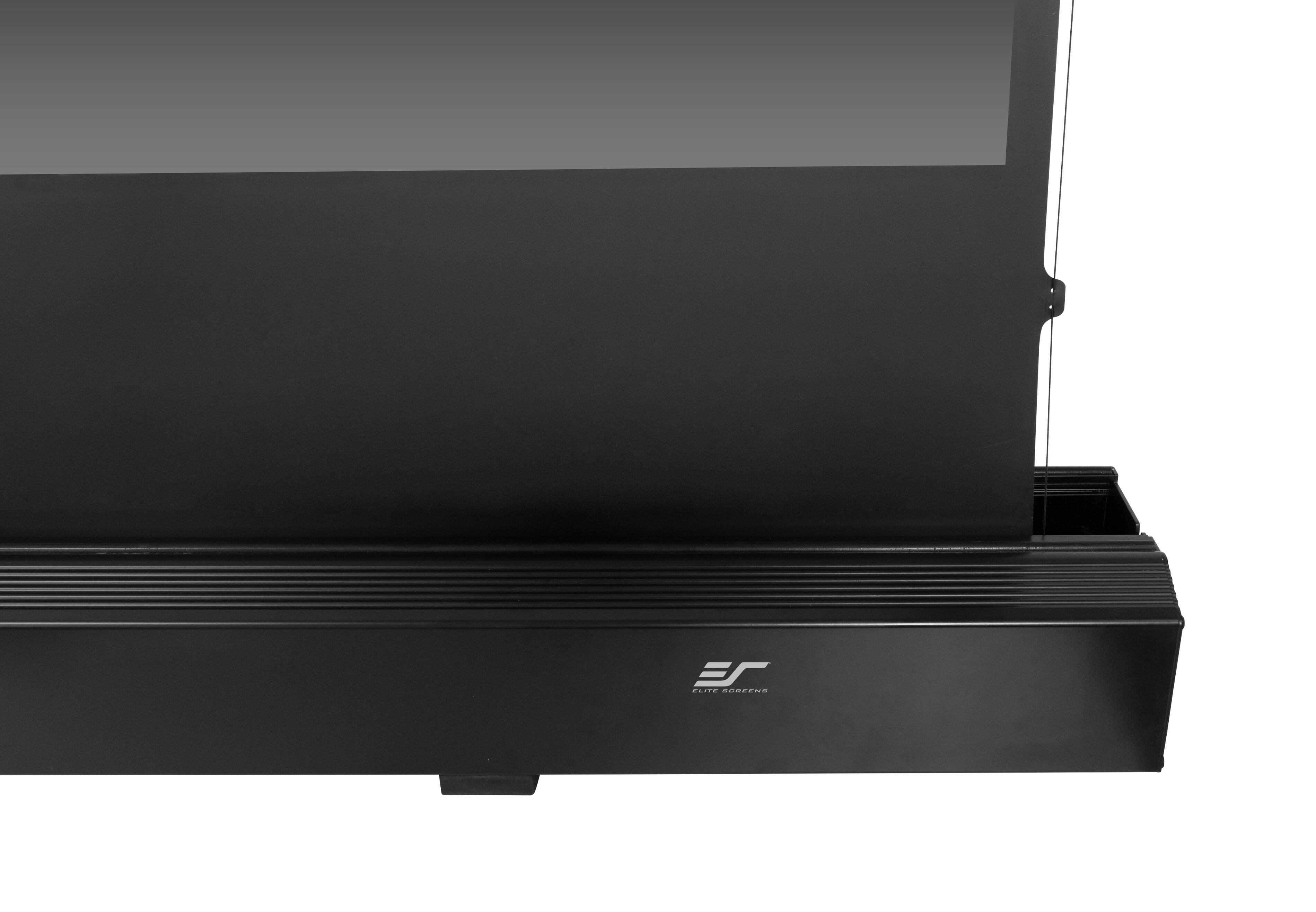 Left. Elite Screens - Elite Screens Kestrel Tab-Tension 3 CineGrey 4D Series 135" Motorized Floor Projector Screen - Black.