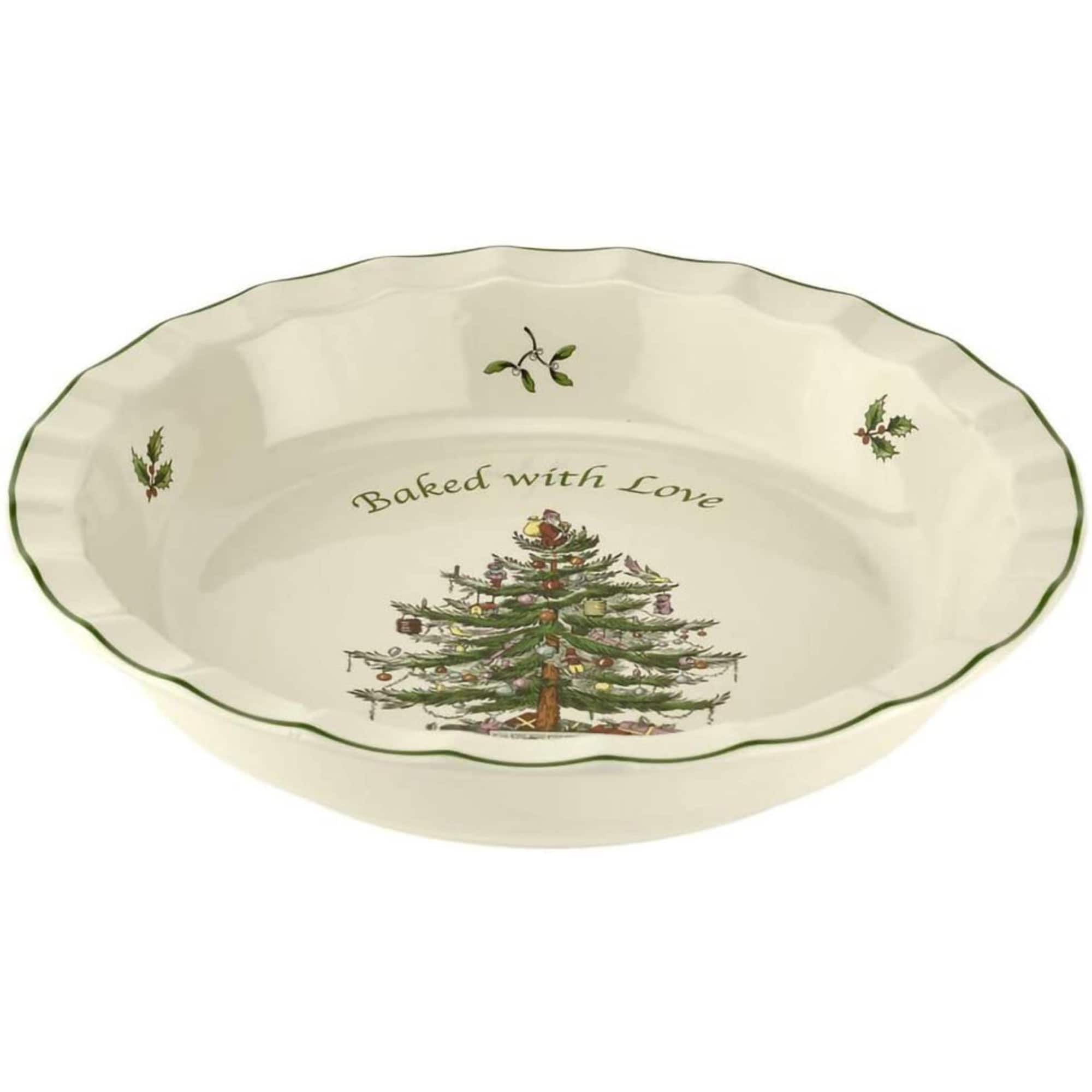 Spode - Christmas Tree Pie Dish, 30 Oz - Baked With Love - Multicolored