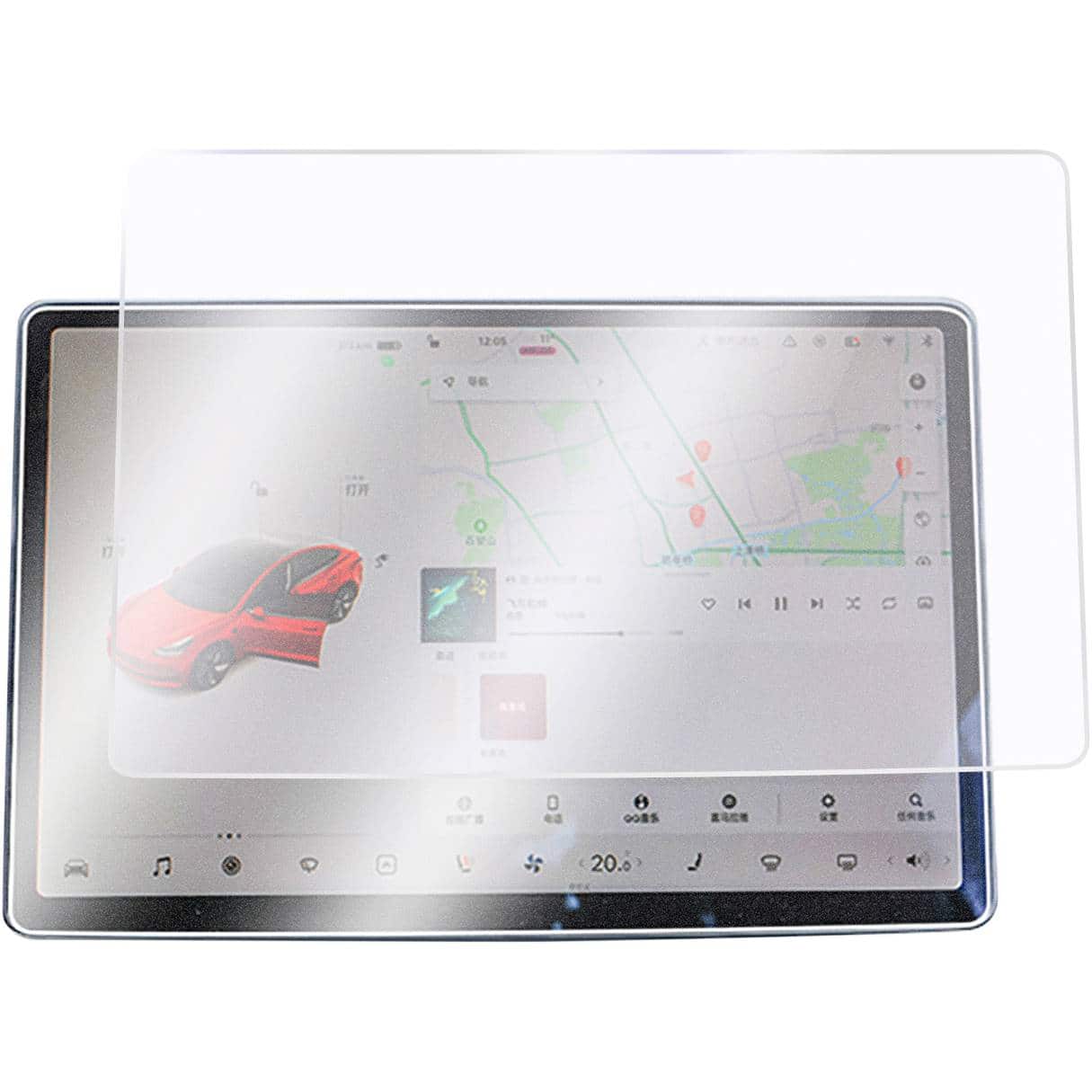 SaharaCase - ZeroDamage Ultra Strong Tempered Glass Screen Protector for Tesla Model 3 and Model Y - Matte Clear - Front_Zoom