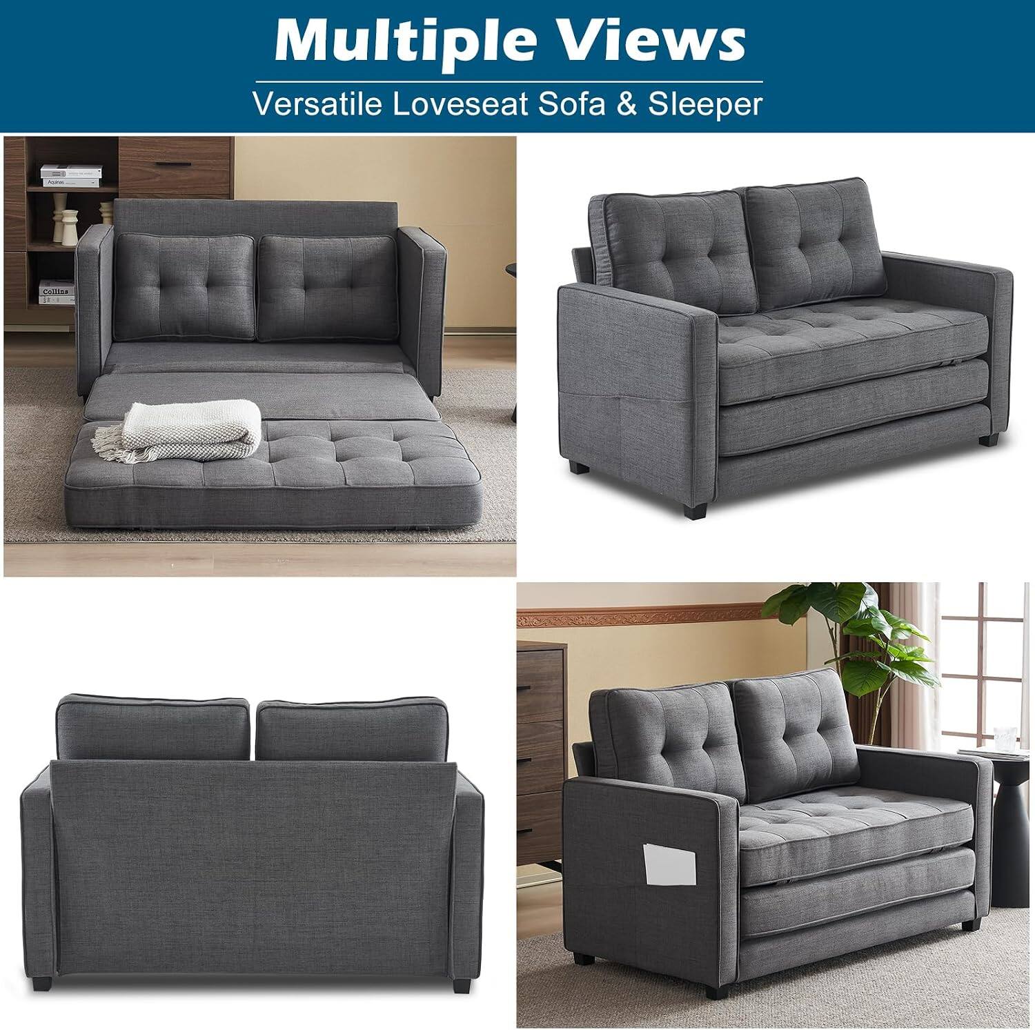 Multiple Views  
Versatile Loveseat Sofa & Sleeper