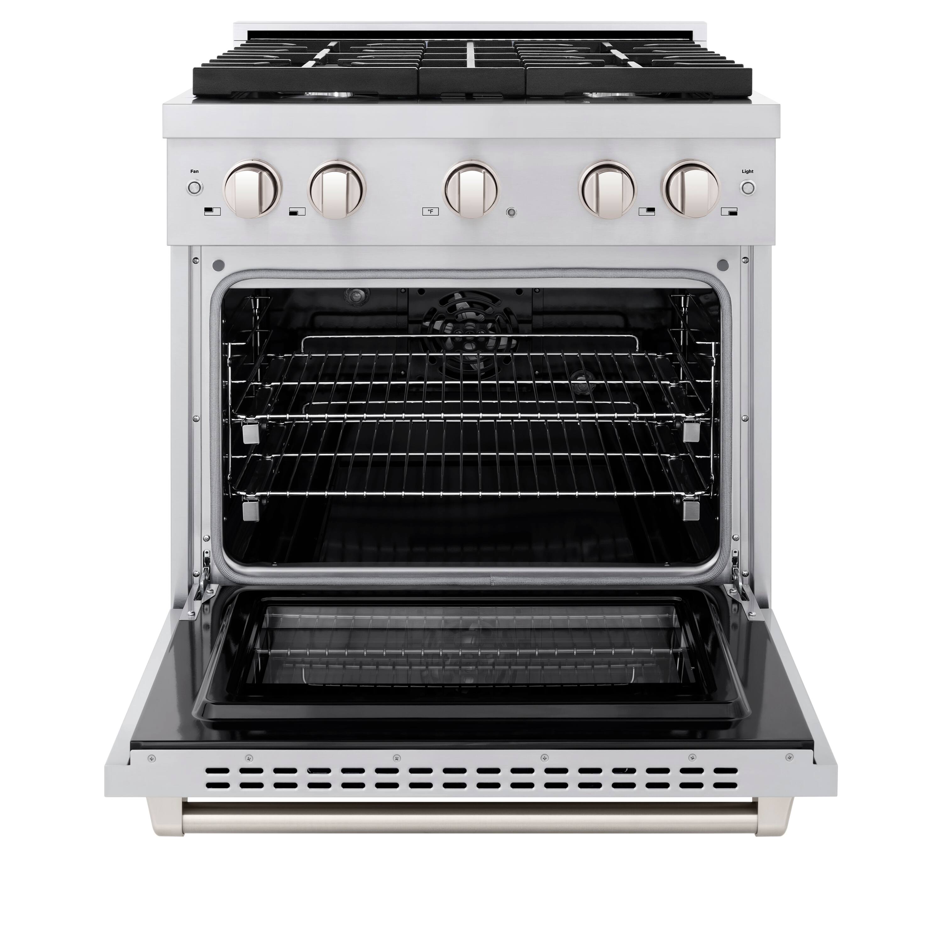 Angle. ZLINE - ZLINE 30” Paramount Dual Fuel Range with 4 Burner Cooktop and Convection Oven (SDR30) - Stainless Steel.