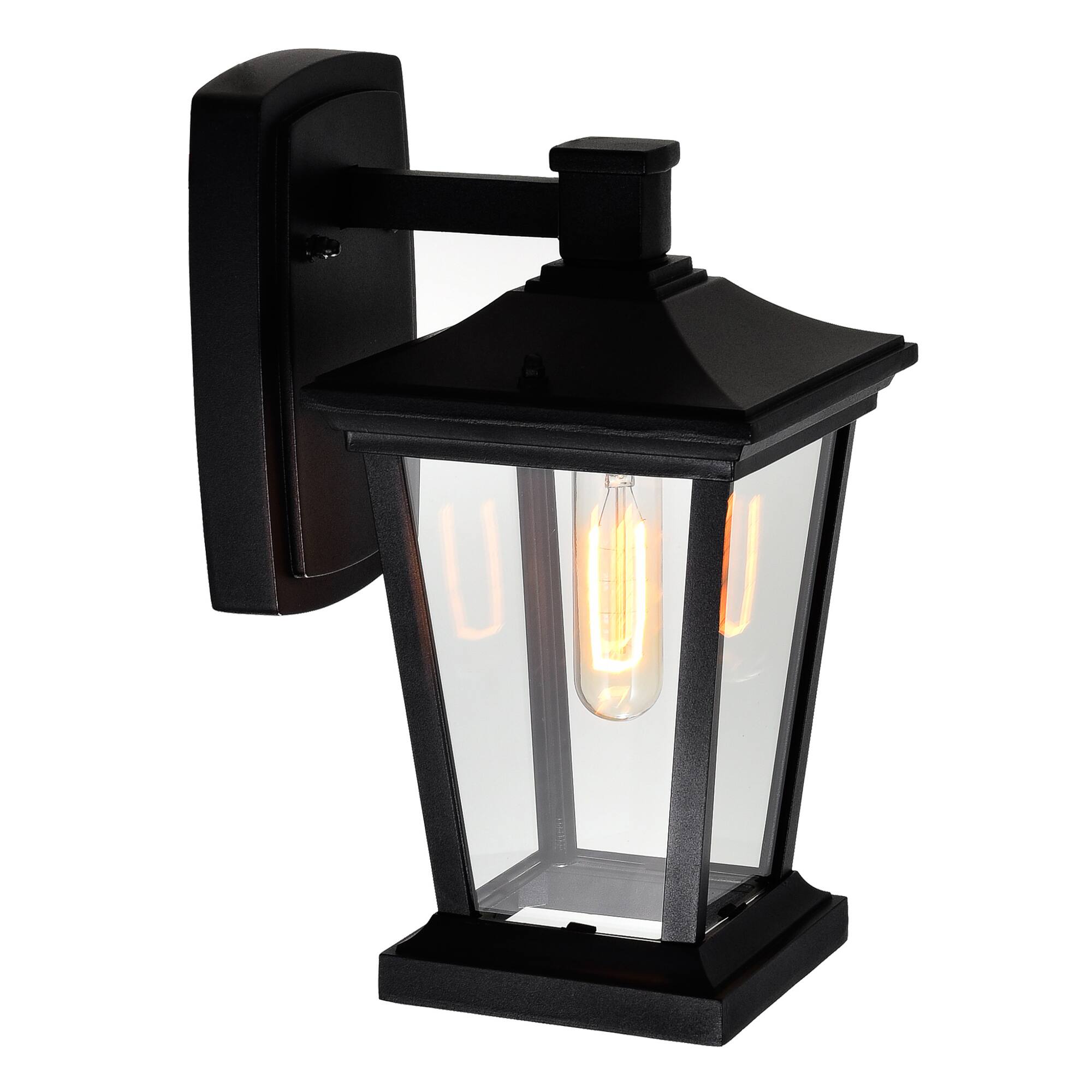 Left. CWI Lighting - Leawood 1 Light Black Outdoor Wall Light - Black.