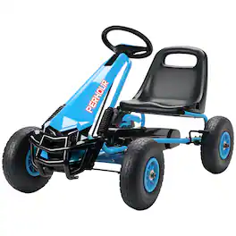 Qaba - Go Kart, Pedal Car with Adjustable Seat, EVA Wheels, Brake
