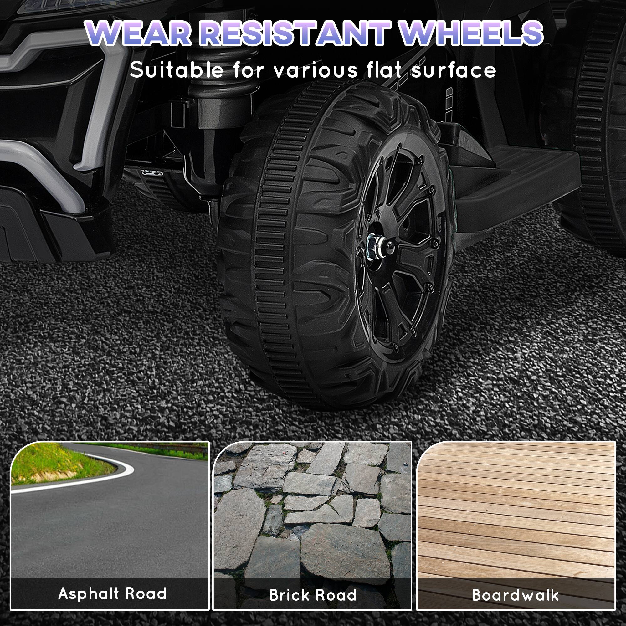 WEAR RESISTANT WHEELS  
Suitable for various flat surfaces  

- Asphalt Road  
- Brick Road  
- Boardwalk