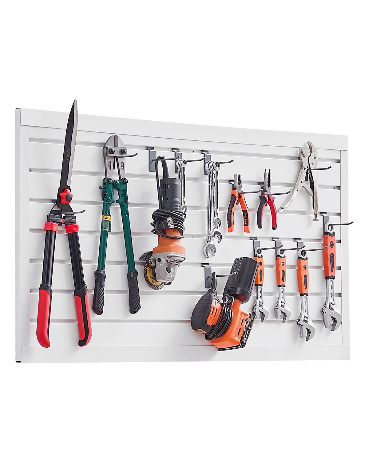 Front. VEVOR - Slat Wall Paneling, 2 x 4 ft, PVC Garage Slatwall with Modular Design, White Slat Wall Easy-to-Install - White.