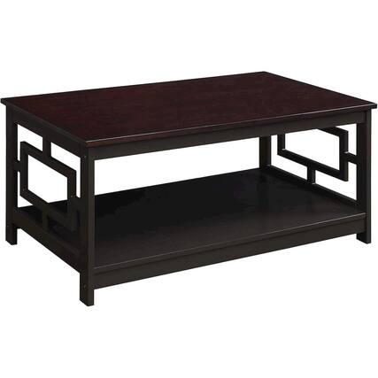 Front. Convenience Concepts - Town Square Coffee Table with Shelf, Espresso - Espresso.