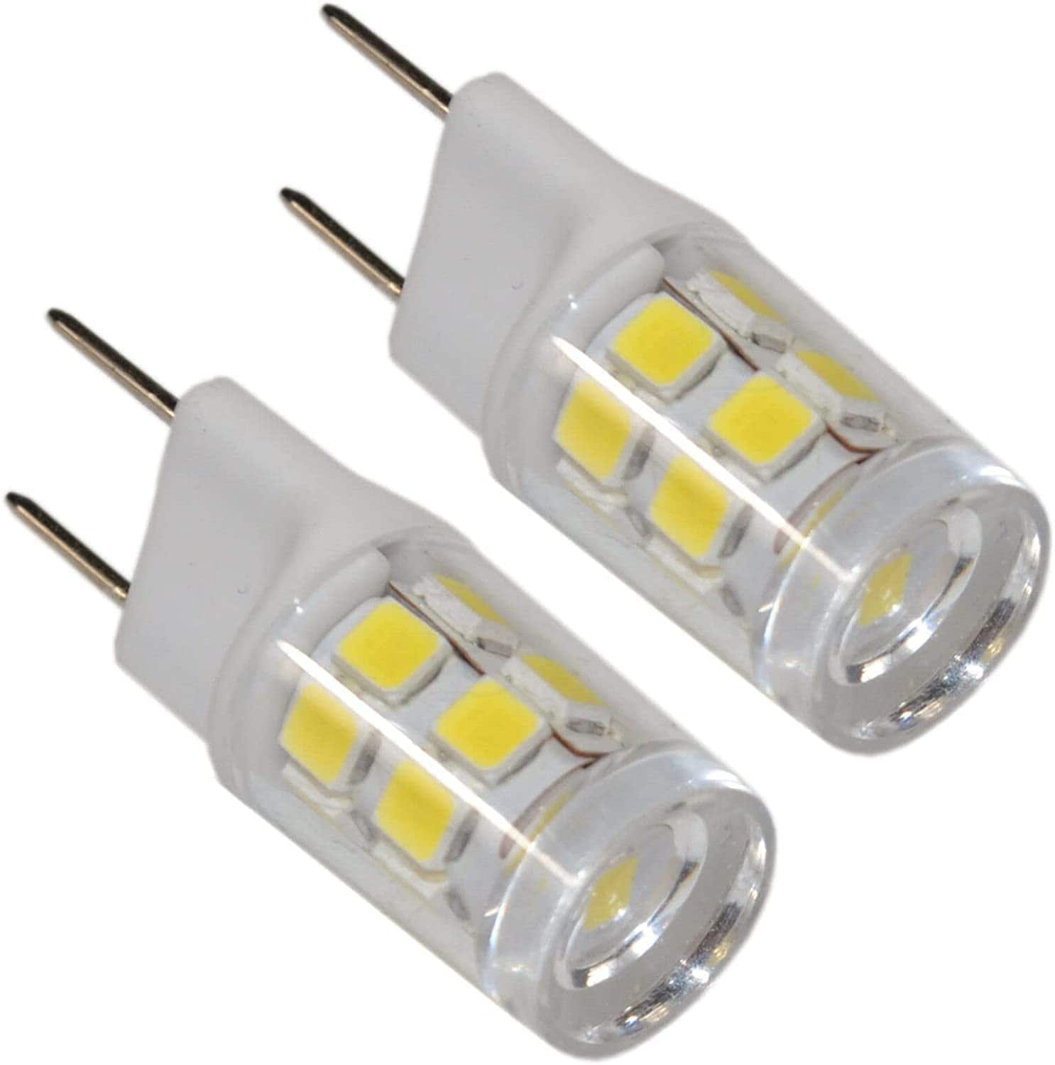 HQRP - G8 Bi-Pin LED Microwave Light Bulbs 2 Pack 2 W 6000-6500 K for GE Over-the-Range