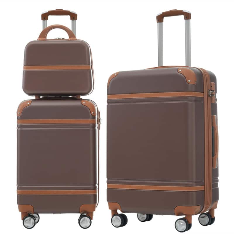 Photos - Luggage A&D HTUTWOO - Hardshell  Sets 3 Pieces - 20"+24" s and Cosmetic Case, Spinner Suitcase with TSA Lock, Lightweight 