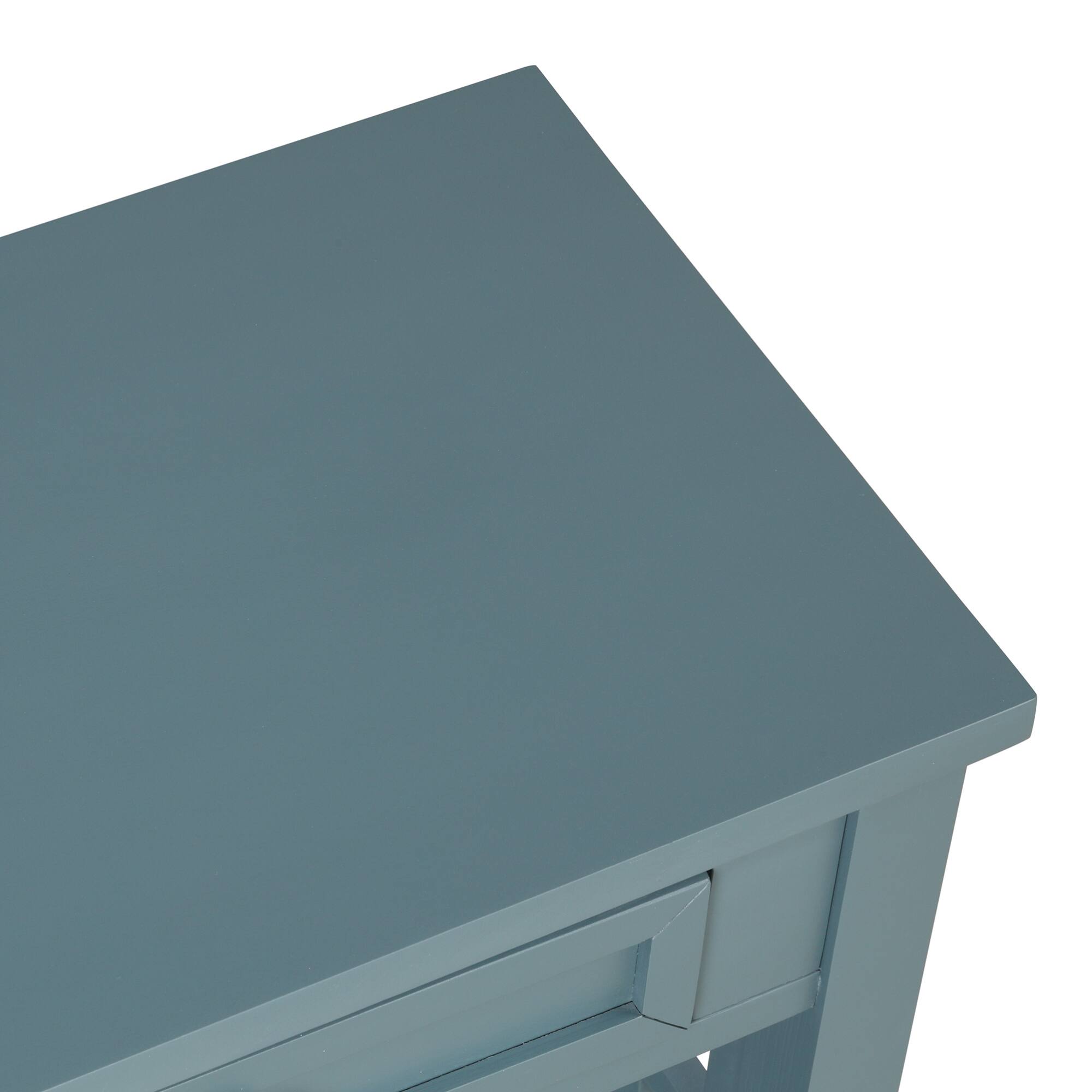 Alt View 5. GOODSILO - Farmhouse Pine Wood Console Table with Drawers and Storage Shelf for Entryway Living Room Bedroom Hallway Kitchen - Blue.