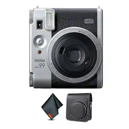 Fujifilm - INSTAX MINI 99 Instant Film Camera + Case Bundle - Silver