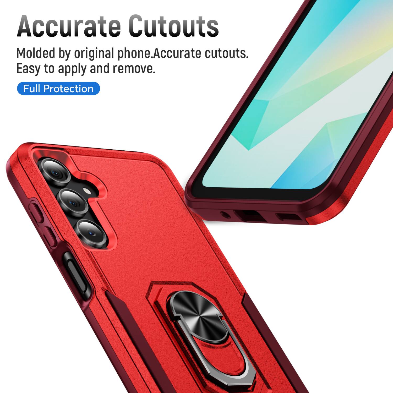 Accurate Cutouts  
Molded by original phone. Accurate cutouts. Easy to apply and remove.  
Full Protection