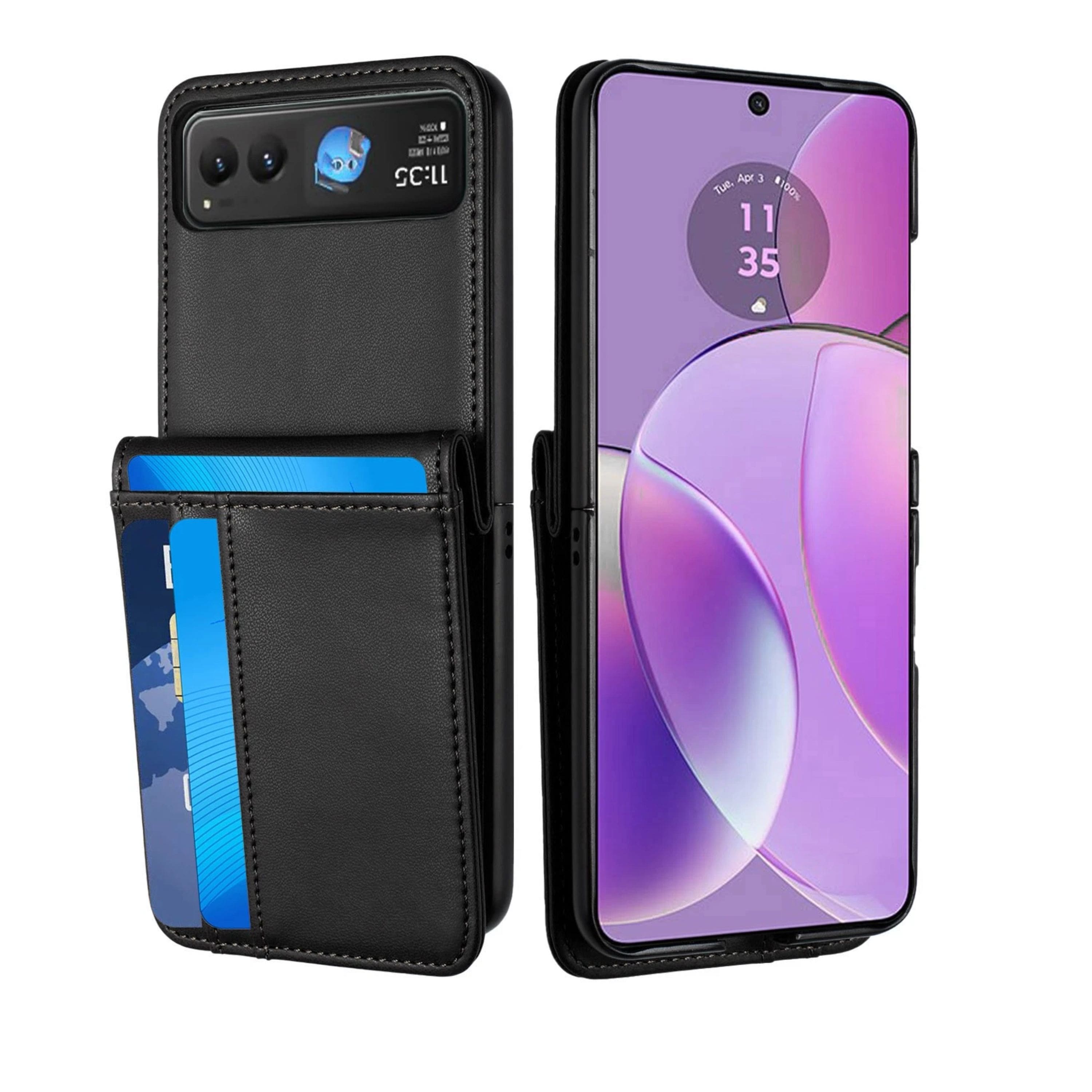 Kitcheniva - Vegan Leather Wallet Case With Card Slots For Motorola Razr 2024 / 2025 - Black price history on PriceWatchPro
