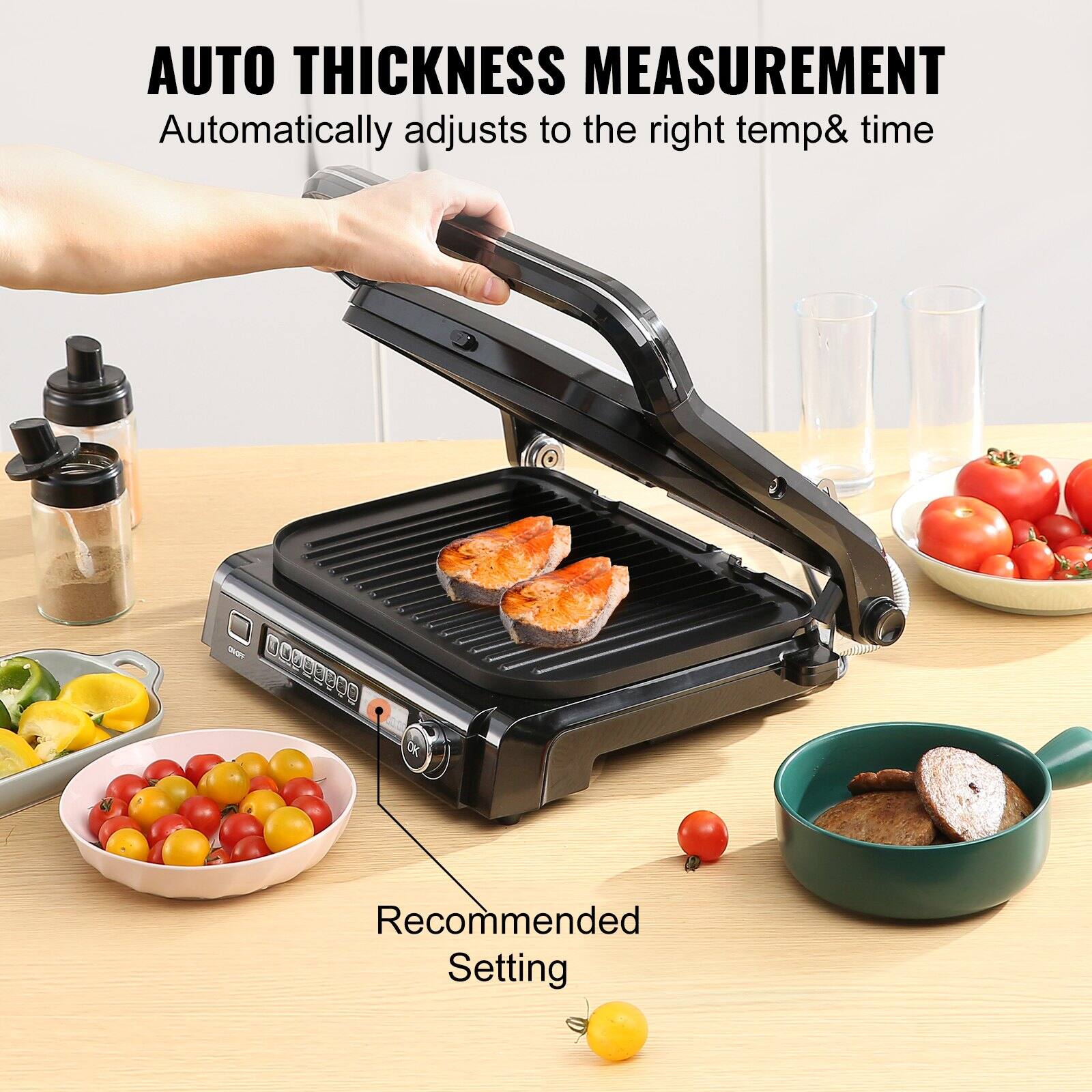 AUTO THICKNESS MEASUREMENT  
Automatically adjusts to the right temp & time  

Recommended Setting