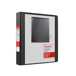 Staples - 1 1/2" 3-Ring View Binder, D-Ring - Black
