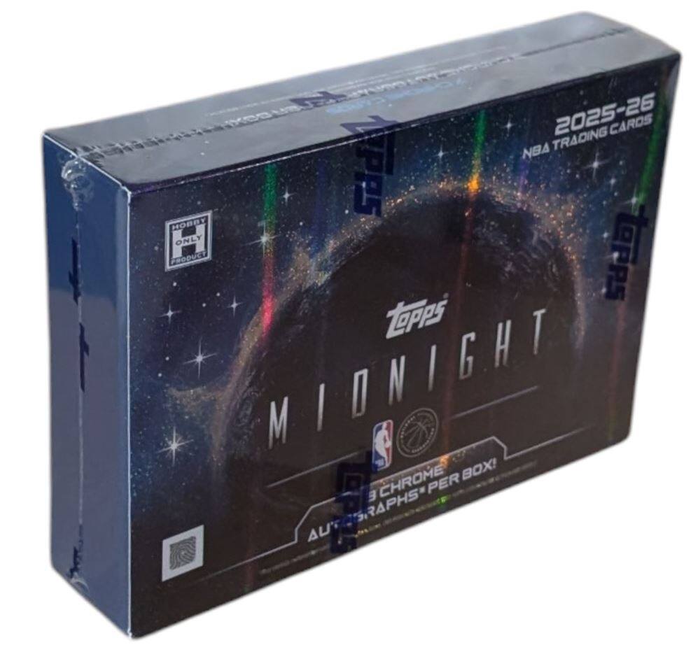 1 2025-26 CARDS NBA TRADING CARDS HOBBY ONLY TOPPS MIDNIGHT CHROME BOX! 3 AUTOGRAPH PER BOX!