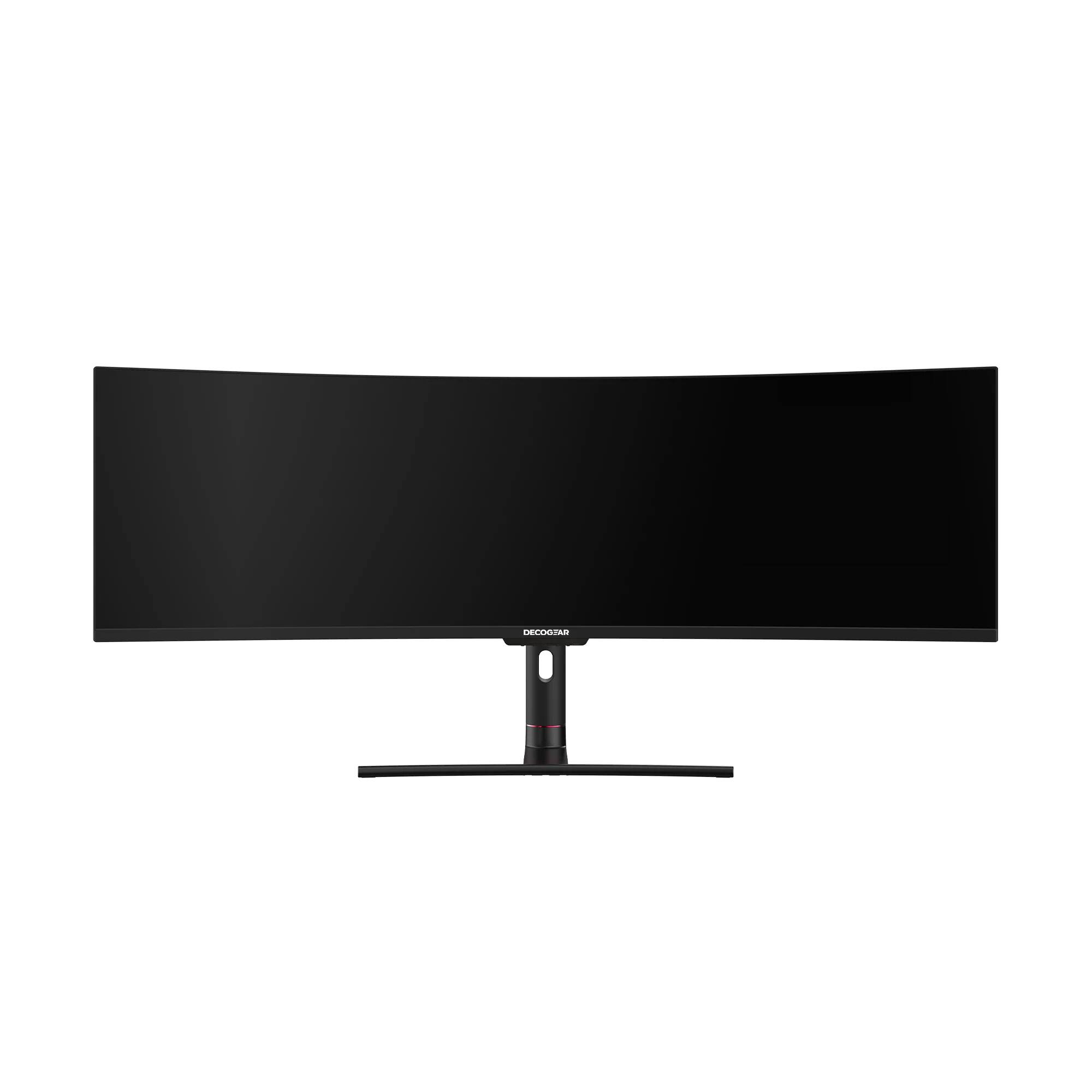 Angle. Deco Gear - 49-Inch Curved Ultrawide Monitor DQHD 5120x1440, 120Hz, 101% NTSC, 100% sRGB, FreeSync - Black.