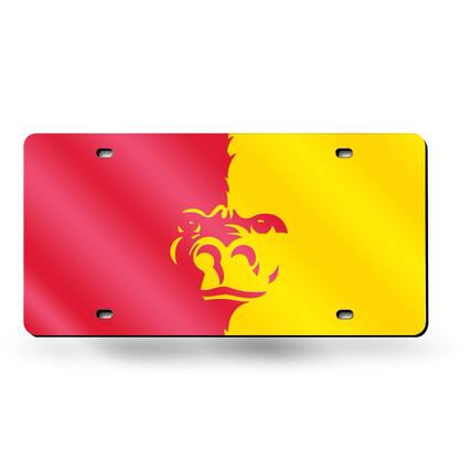 Front. Rico Industries - Pittsburgh State Gorillas Yellow Red Mirror Look Acrylic License Plate Laser Tag - Multi.