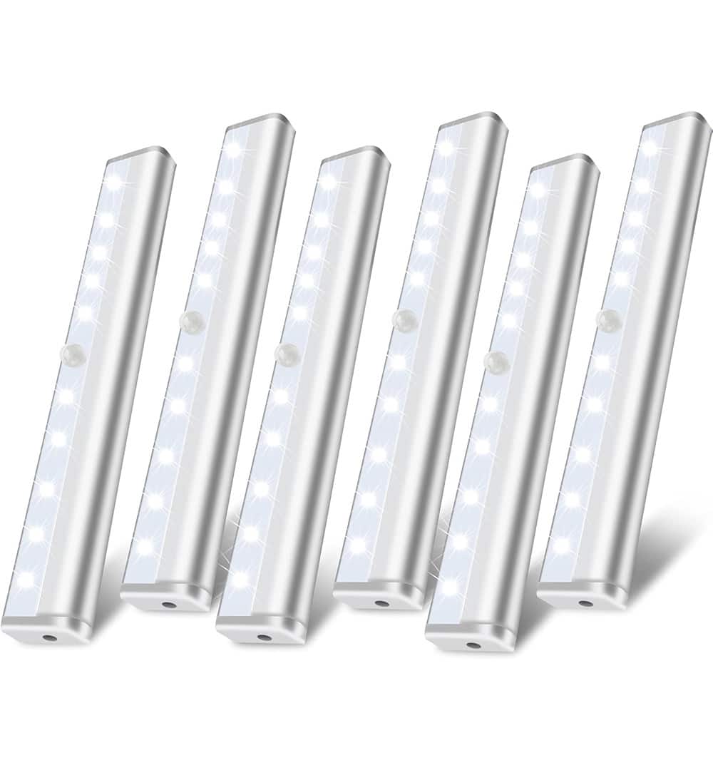 ACJPR - Under Cabinet Motion Sensor Lights – Battery Operated, Magnetic, 6-Pack