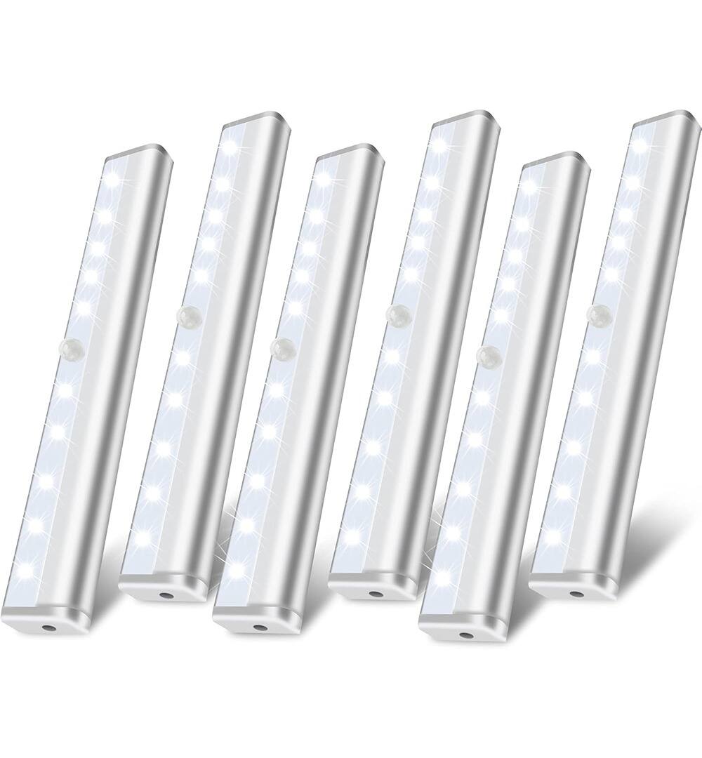 ACJPR - Under Cabinet Motion Sensor Lights – Battery Operated, Magnetic, 6-Pack