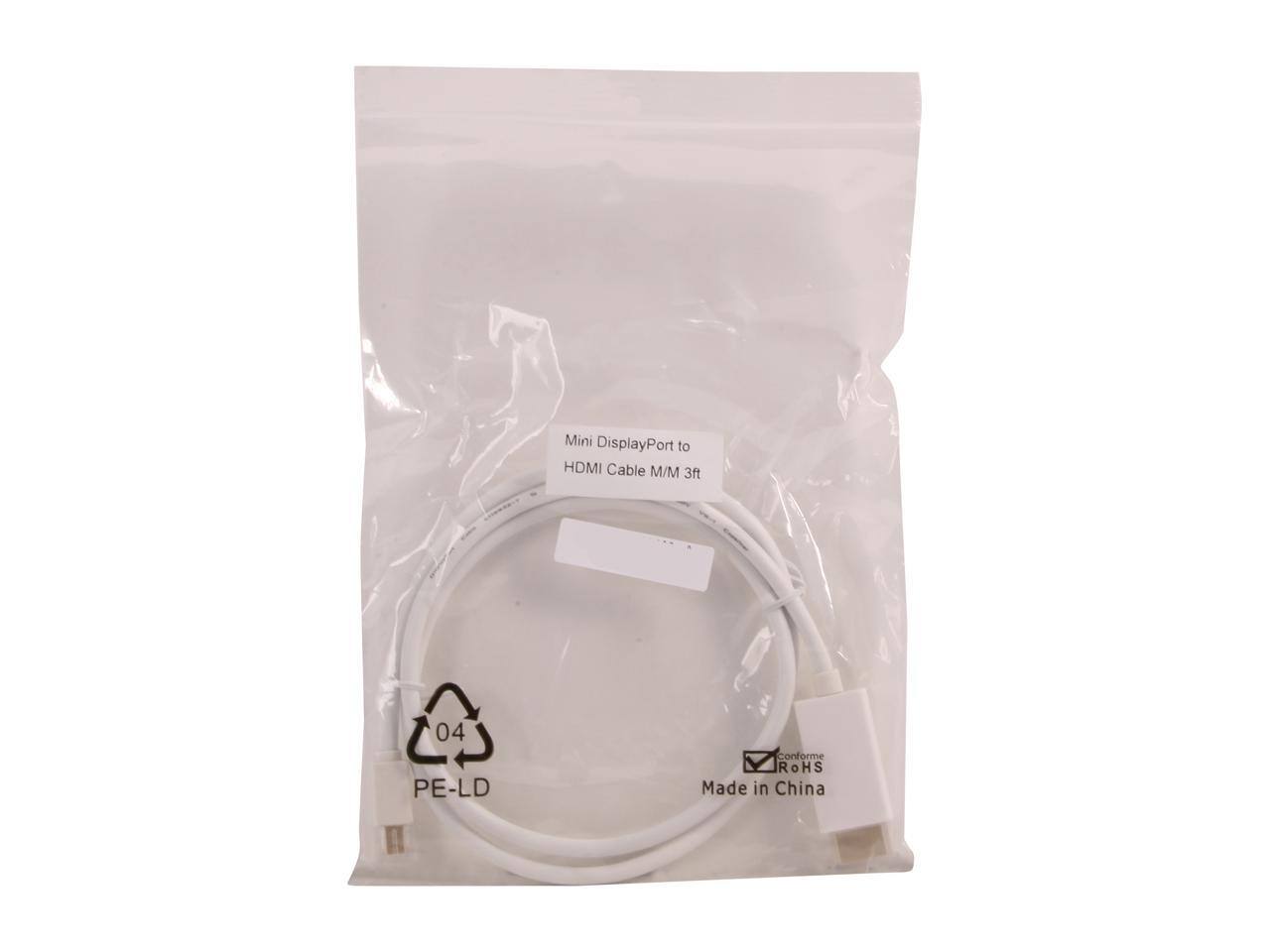 Mini DisplayPort to HDMI Cable M/M 3ft  
04 PE-LD  
Conforme RoHS  
Made in China