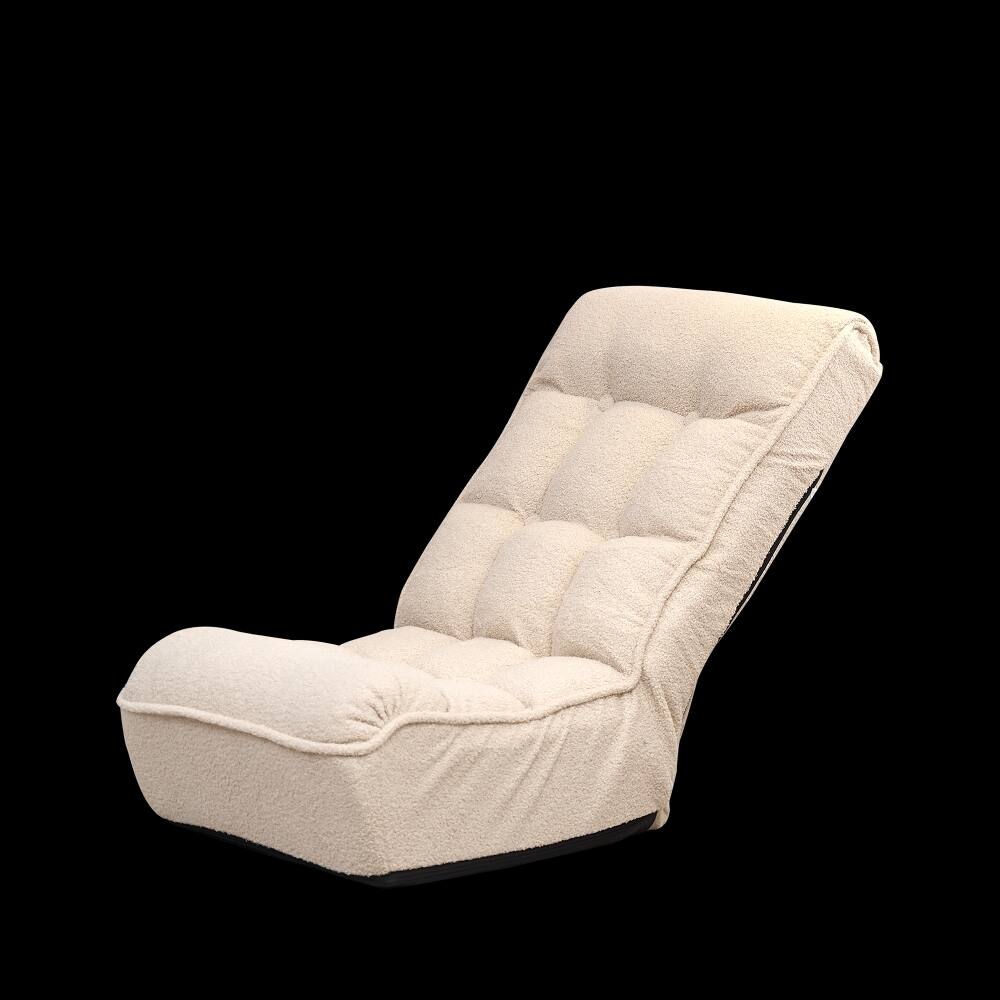 Angle. Loheer - Loheer Adjustable Floor Chair Japanese Tatami Lazy Sofa White - White.