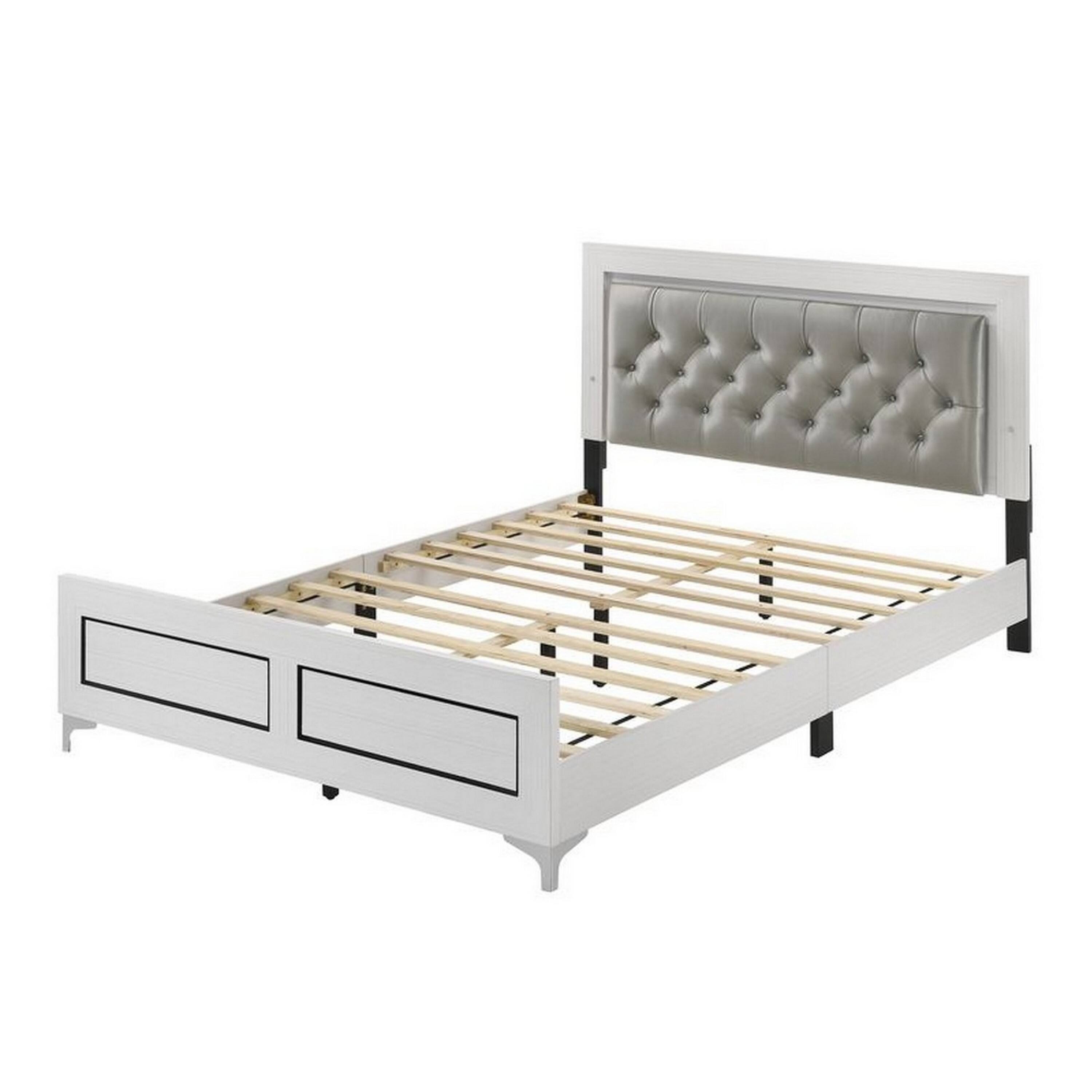 Alt View 1. Manhattan Lane - Queen Size Bedroom Set, White Finish, Storage Bed with Drawers, 2-Piece Set with Bed and Nightstand - White.