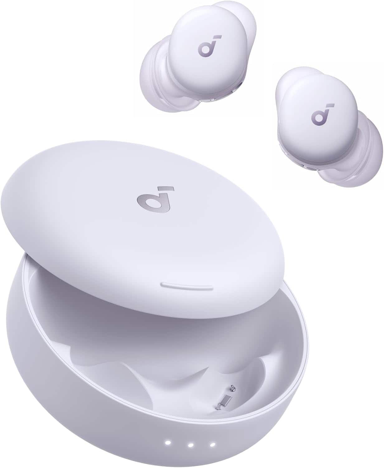 Front. Soundcore - by Anker Sleep A30 Special, Sleep Earbuds, Fall Asleep Faster with Calm Soundscapes and Smart Noise Cancelling - Mist Lilac.