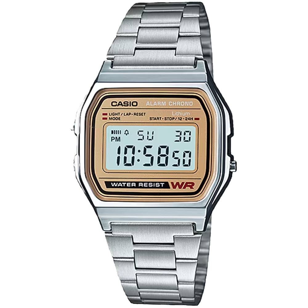 CASIO ALARM CHRONO  
LIGHT/LAP-RESET  
Lithium  
MODE  
START/STOP/12-24H  
WATER RESIST WR
