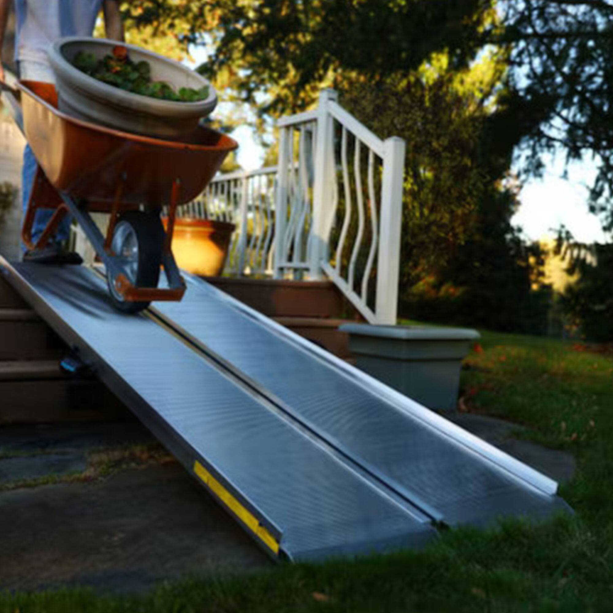Alt View 5. EZ-ACCESS - EZ-ACCESS TRAVERSE 4 Foot Aluminum Singlefold Portable Loading Ramp, Silver - Silver.