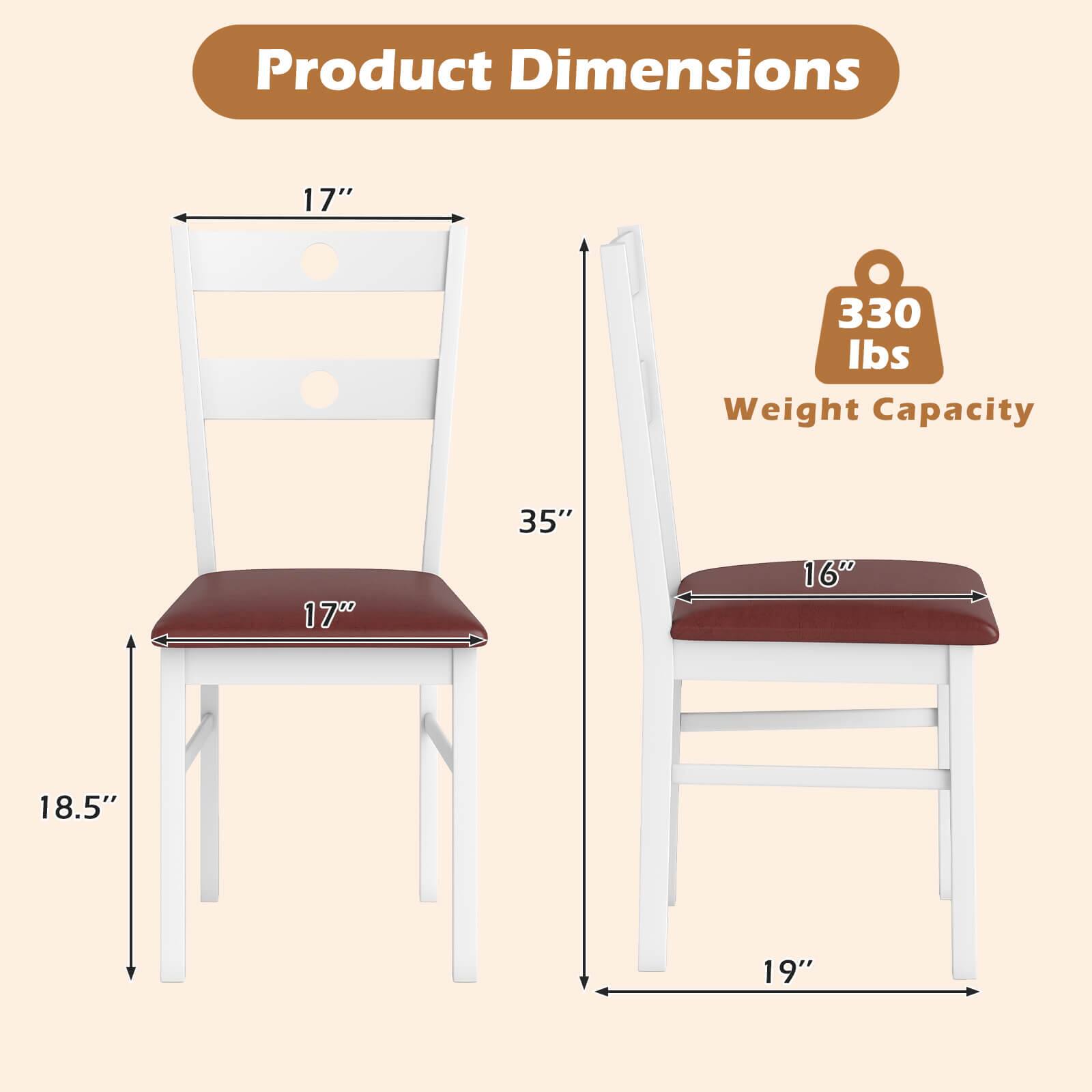 Product Dimensions: 17" x 35" x 18.5"  
Weight Capacity: 330 lbs