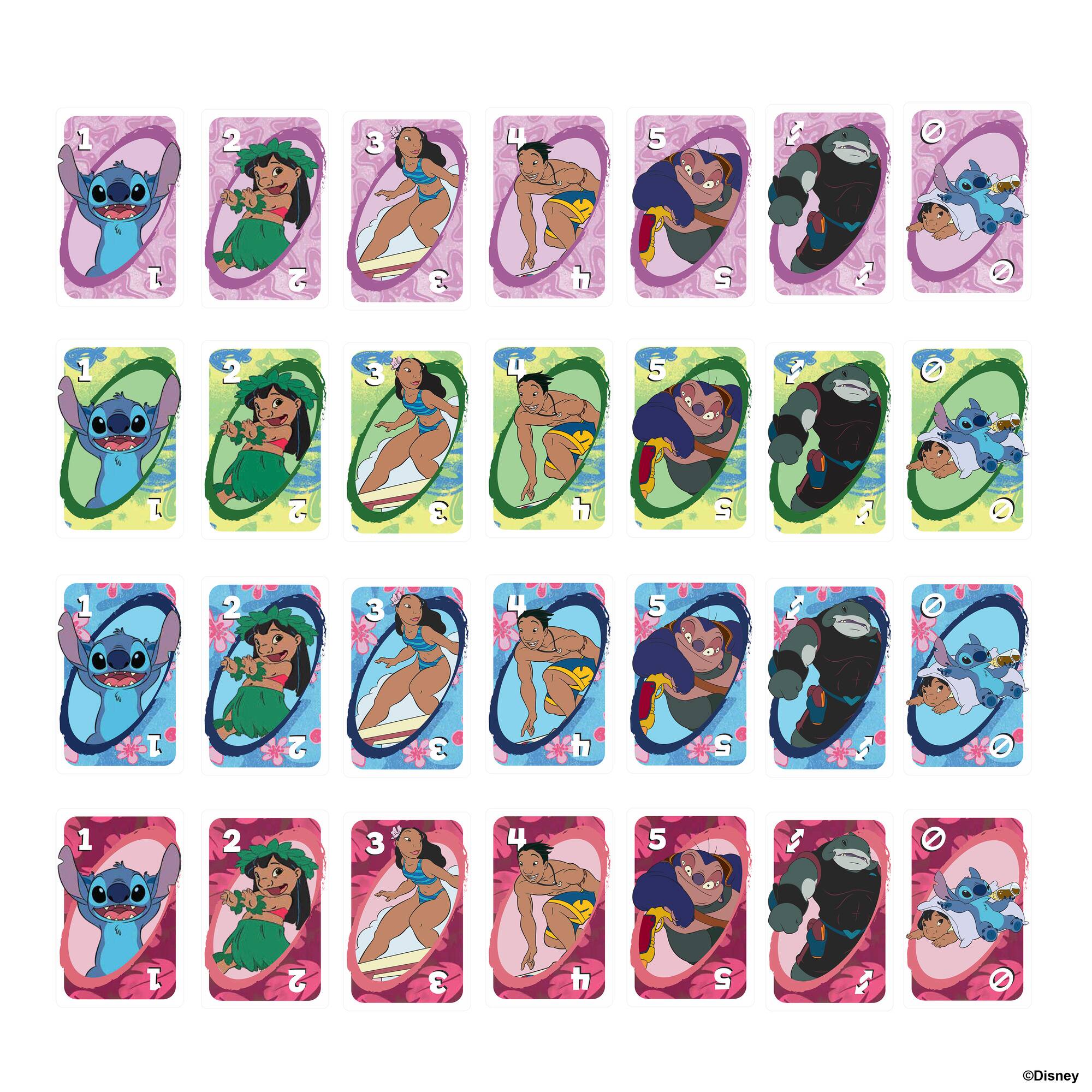 Left. Mattel - UNO Disney's Lilo and Stitch Card Game.