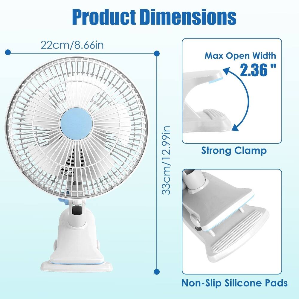 Product Dimensions: 22cm/8.66in  
Max Open Width: 2.36"  
33cm/12.99in  
Strong Clamp  
Non-Slip Silicone Pads