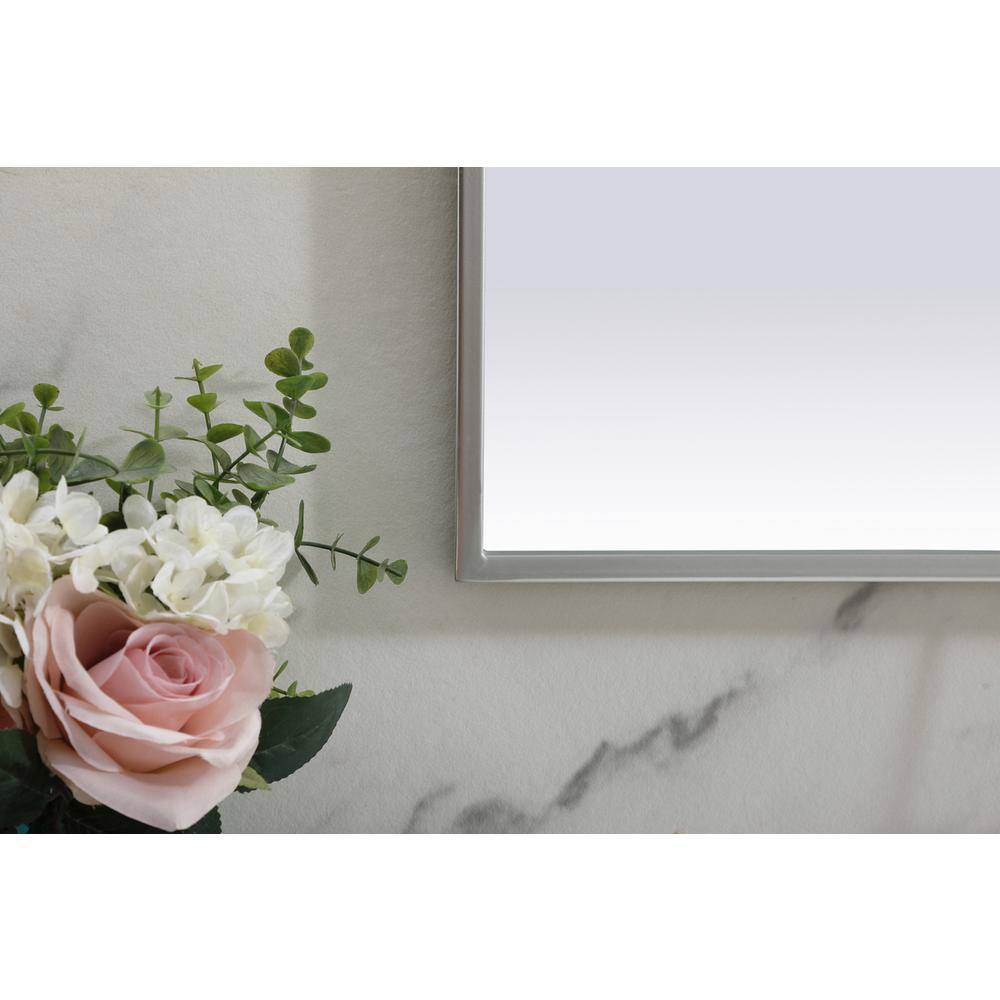 Alt View 1. Elegant Decor - Metal Frame Arch Mirror 42x38 Inch in Silver - Silver.