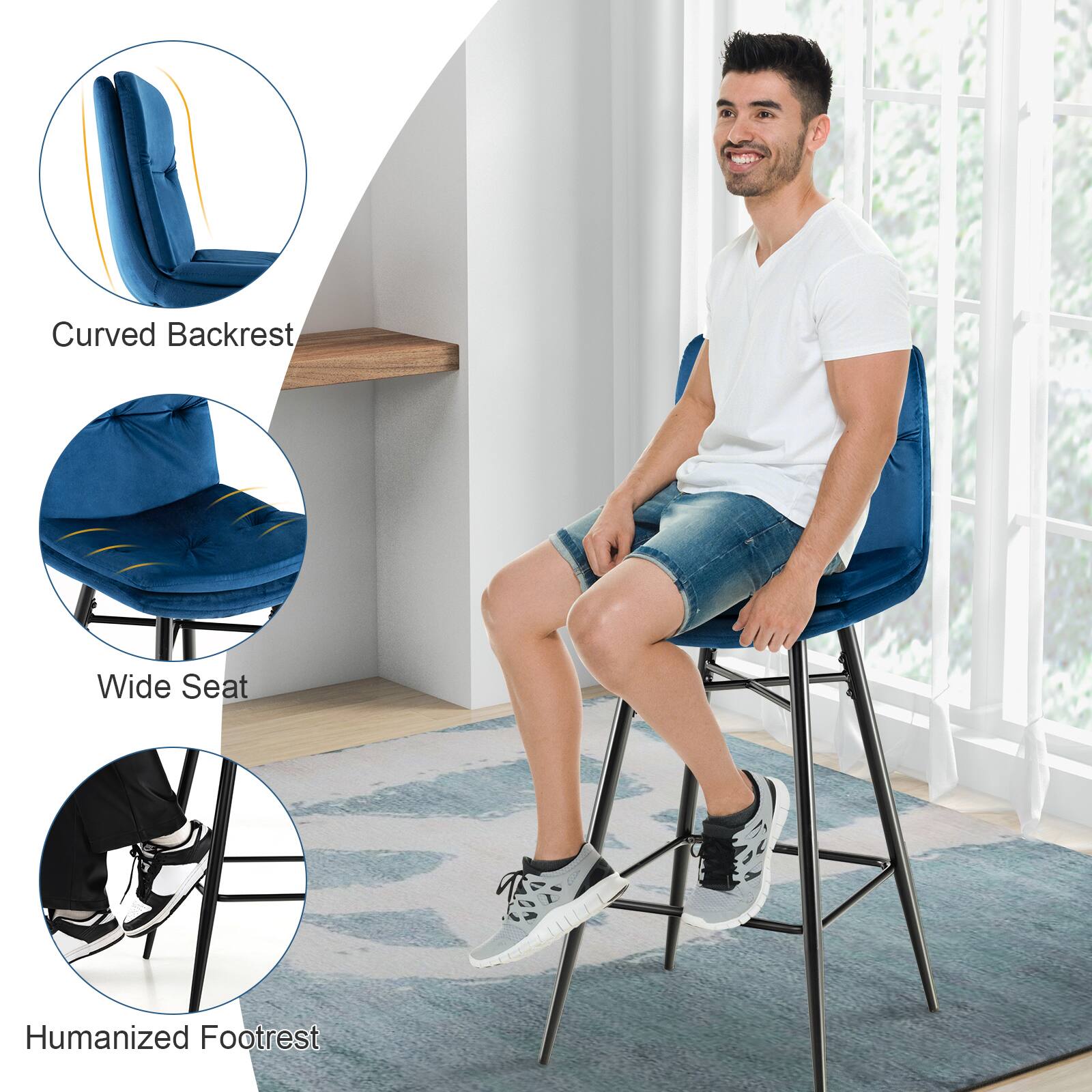 Curved Backrest, Wide Seat, Humanized Footrest