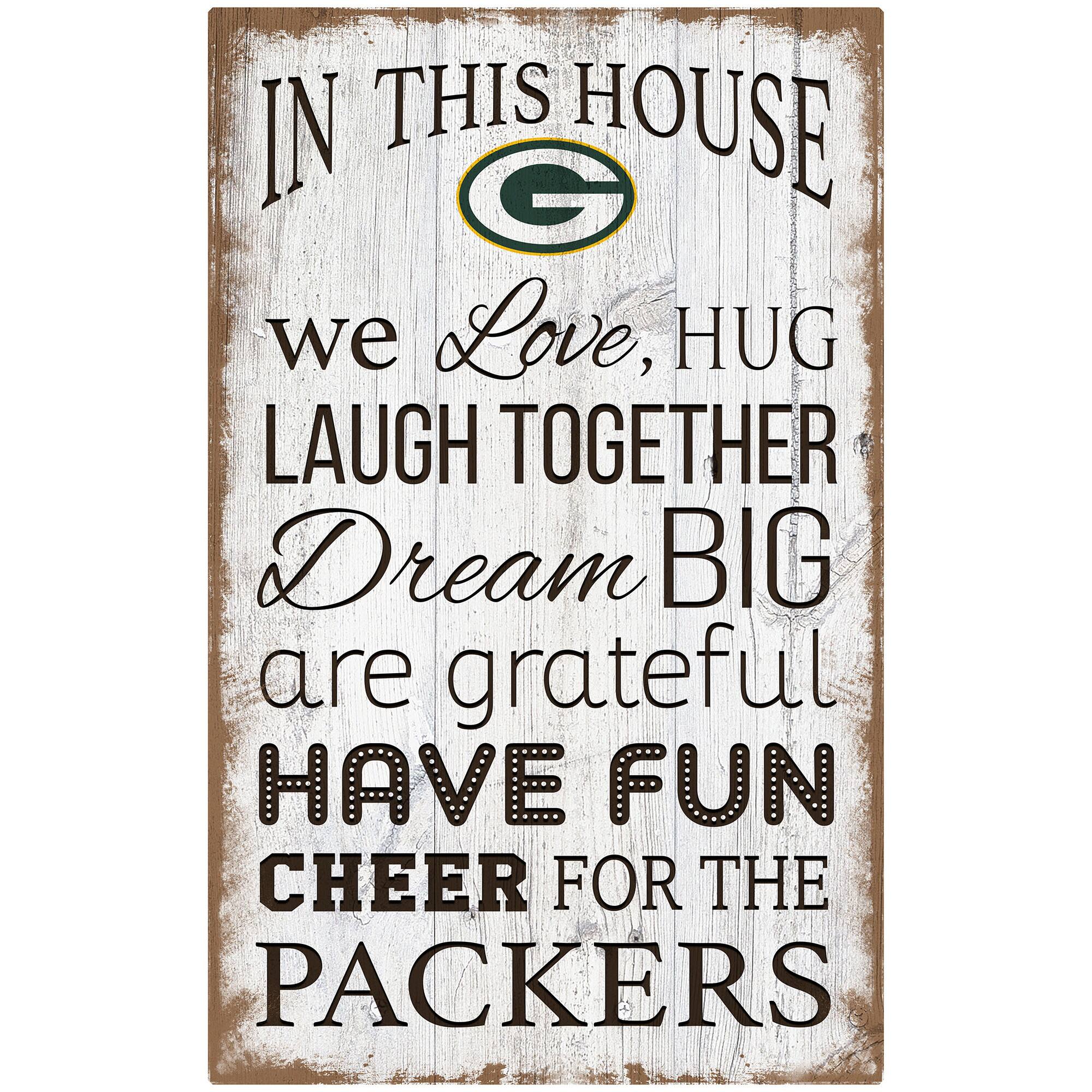Green Bay Packers 11'' x 19'' Team In This House Sign