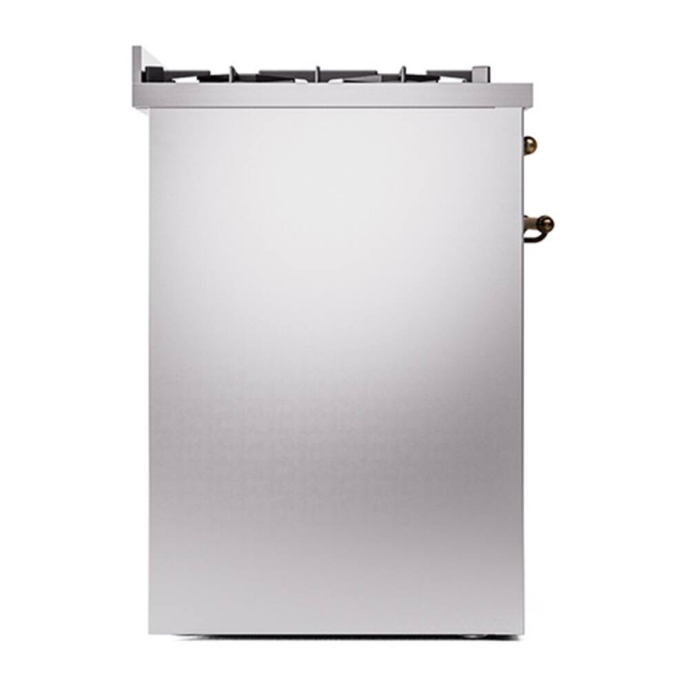 Alt View 9. ILVE - ILVE Nostalgie II 30 inch Dual Fuel Range with 5 Burners (Liquid Propane, Stainless Steel, Burnished Trim) - Stainless Steel.