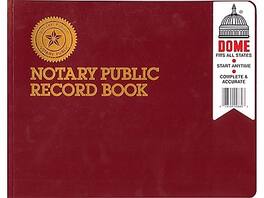 Dome - Notary Public Record Book, 500-Entry - Red