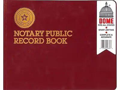 NOTARY PUBLIC RECORD BOOK
DOME
FITS ALL STATES
START ANYTIME
COMPLETE & ACCURATE