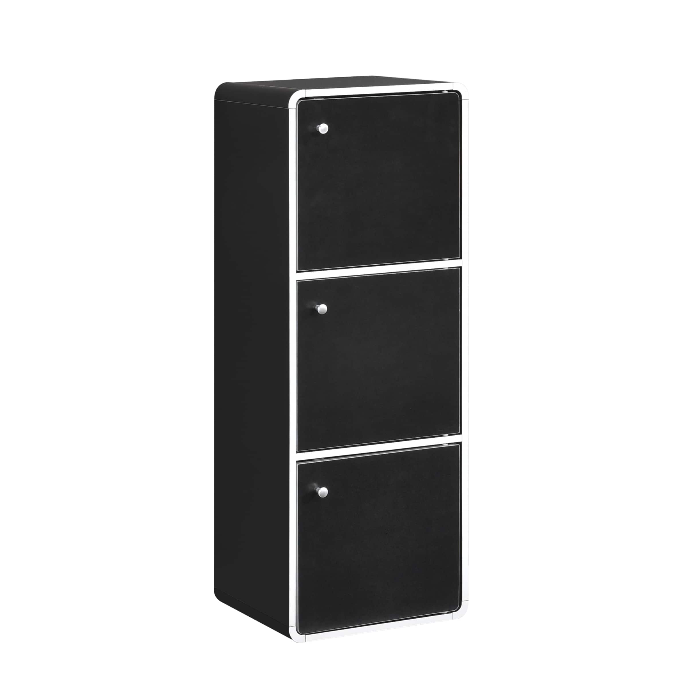 Kings Brand Furniture - Dothan Wood 3-Cubed Closed Bookcase - Storage Shelf Organizer Bookshelf - Black price history on PriceWatchPro