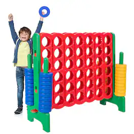 Costway - Jumbo 4-to-Score 4 in A Row Giant Game Set for Family - Red,Green