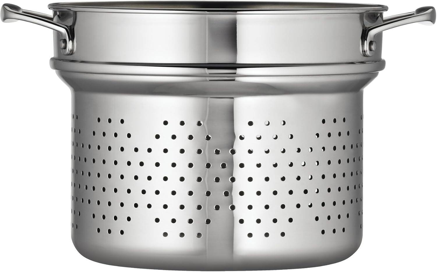 Left. Tramontina - Tramontina Stainless Steel Pasta Strainer Insert for Pot, Basket compatible with 8-Quart Stock Pot.