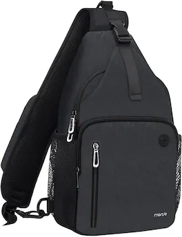 mosiso - Sling Bag Crossbody Shoulder Bag Travel Hiking Daypack Chest Bag with Front Square Pocket&USB Charging Port - Slate Gray