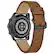 Back. Citizen - CZ Smart Unisex Hybrid 42.5mm Grey IP Stainless Steel Smartwatch with Camel Leather Strap - Gray.