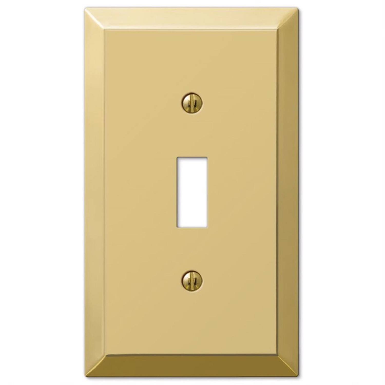 Angle. AMERELLE - Amerelle Century Polished Bronze 1 gang Stamped Steel Toggle Wall Plate 1 pk - Bronze.